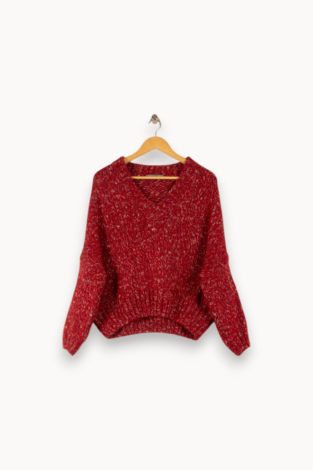 Pull Rouge - Taille S/36 de la marque La Fée Maraboutée | PARAD22234 - Vendu par Paradigme - Image 2