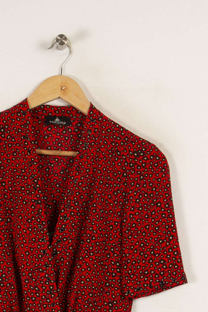 Robe rouge à motifs - Taille XS/34