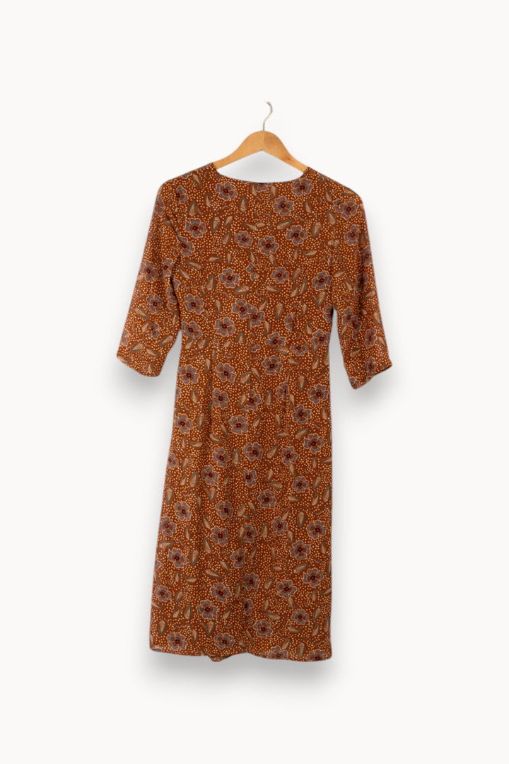 Robe marron à motifs - Taille S/36