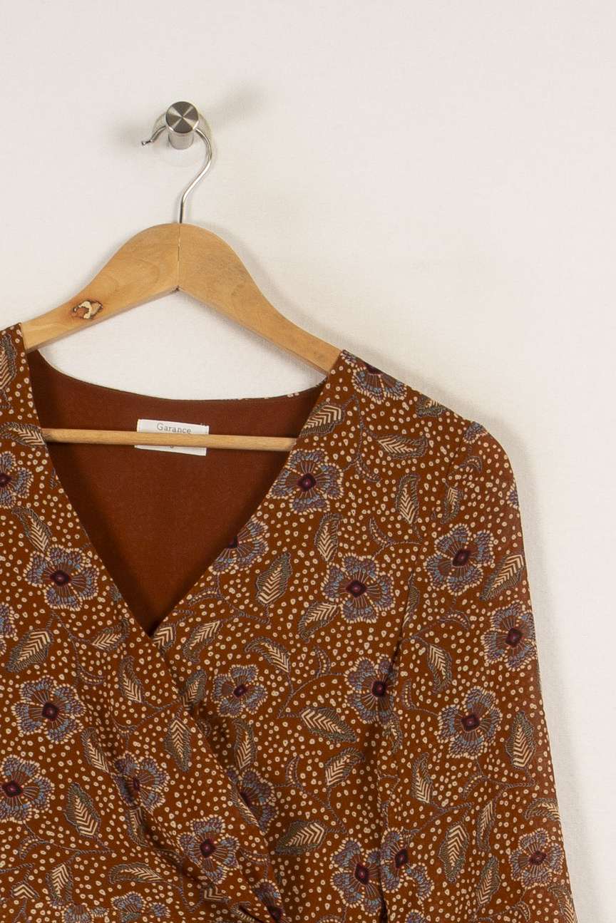 Robe marron à motifs - Taille S/36