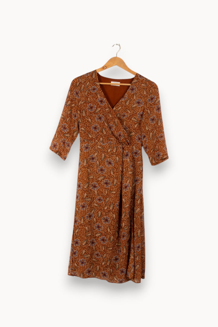Robe marron à motifs - Taille S/36