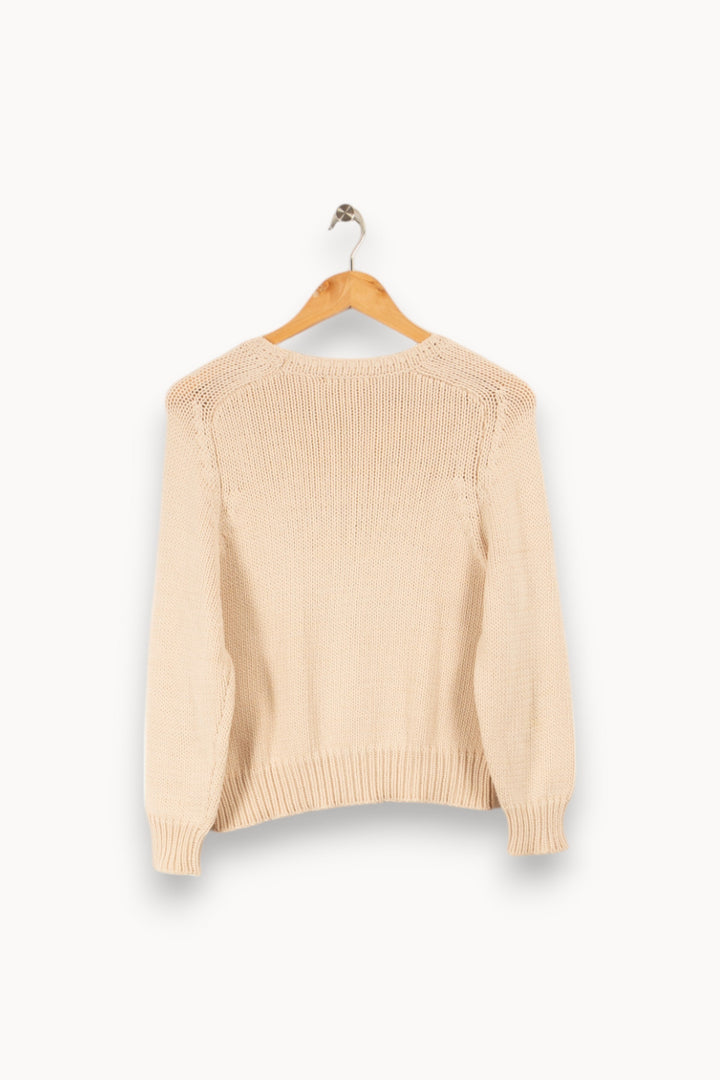 Pull en maille beige avec détails - Taille M/38