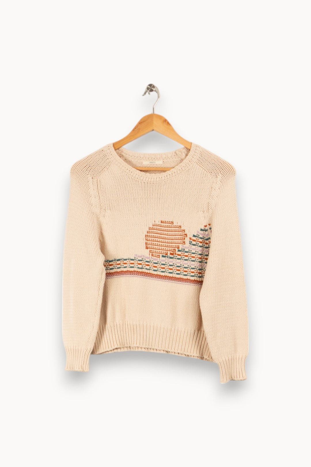 Pull en maille beige avec détails - Taille M/38