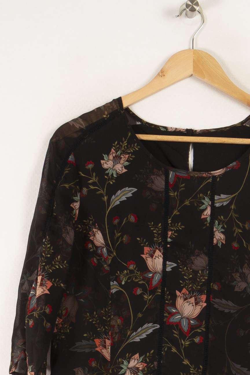 Robe noire à motifs - Taille S/36