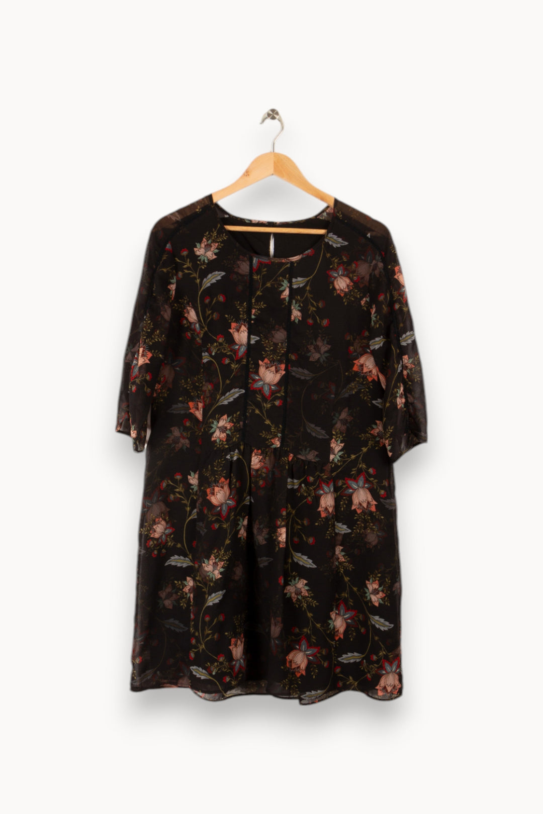 Robe noire à motifs - Taille S/36