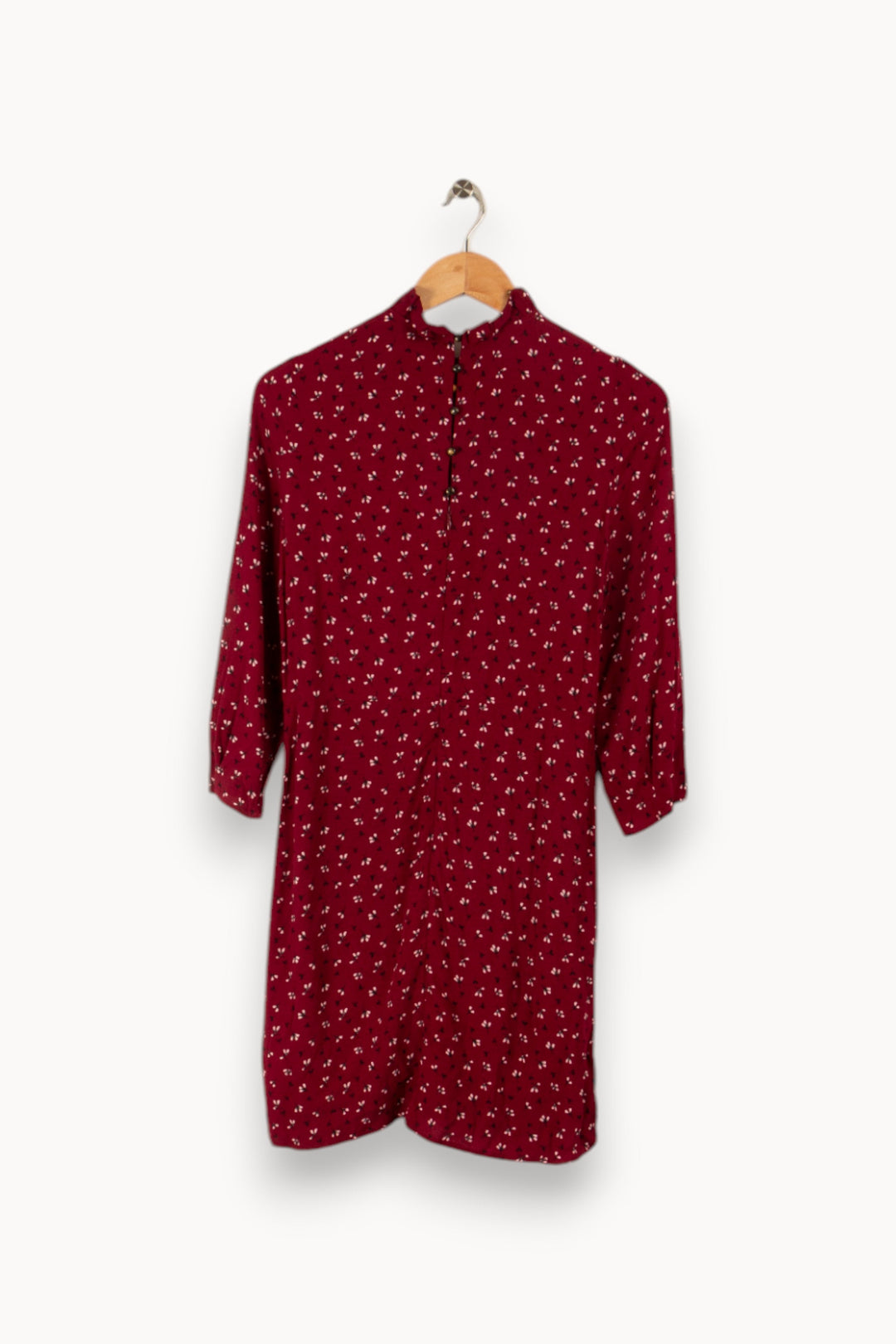Robe bordeaux à motifs - Taille XS/34