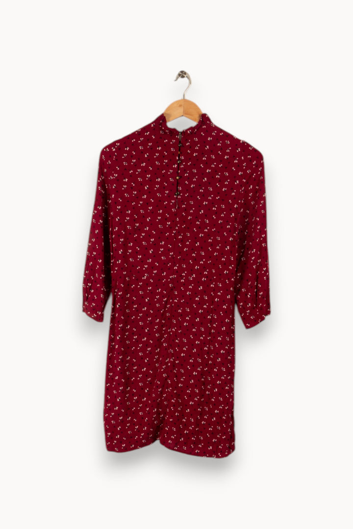 Robe bordeaux à motifs - Taille XS/34