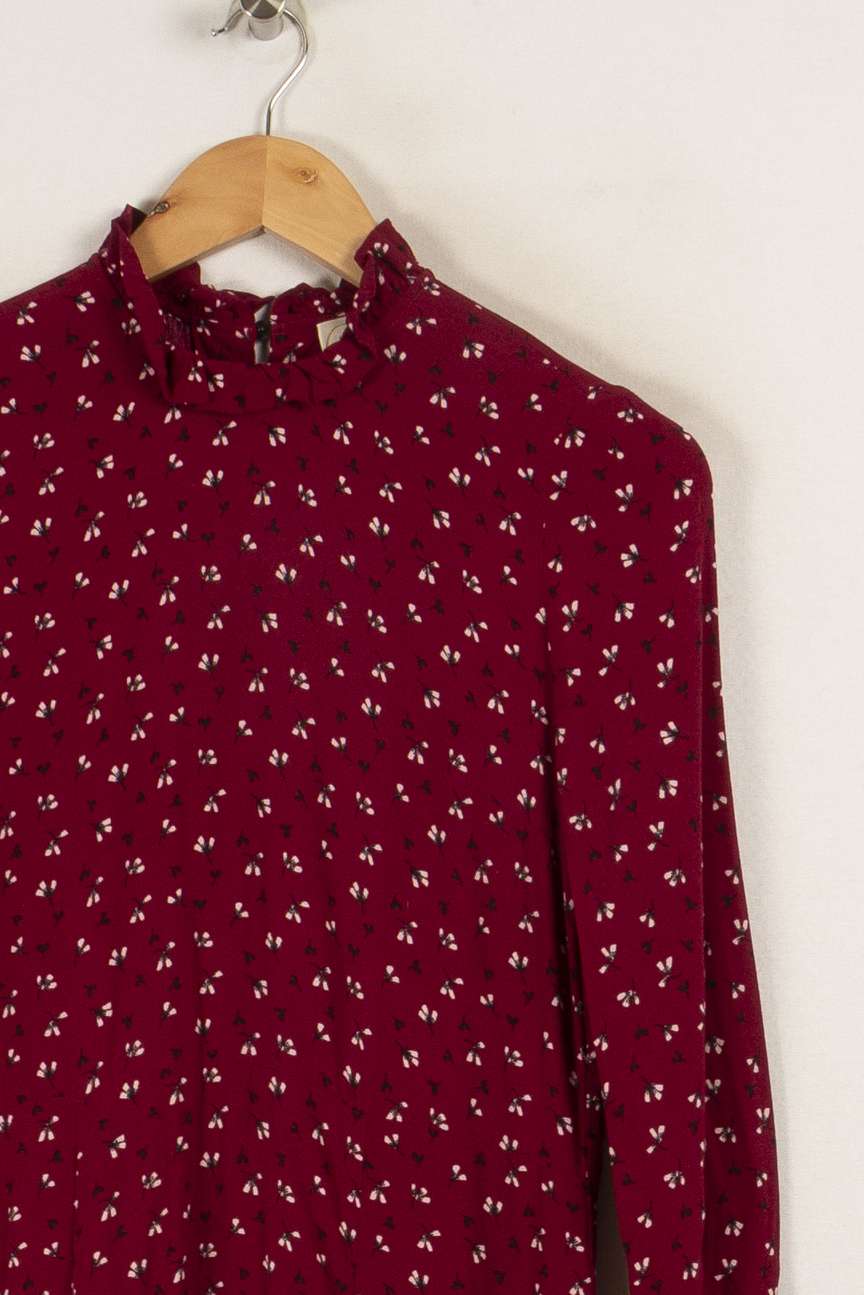Robe bordeaux à motifs - Taille XS/34