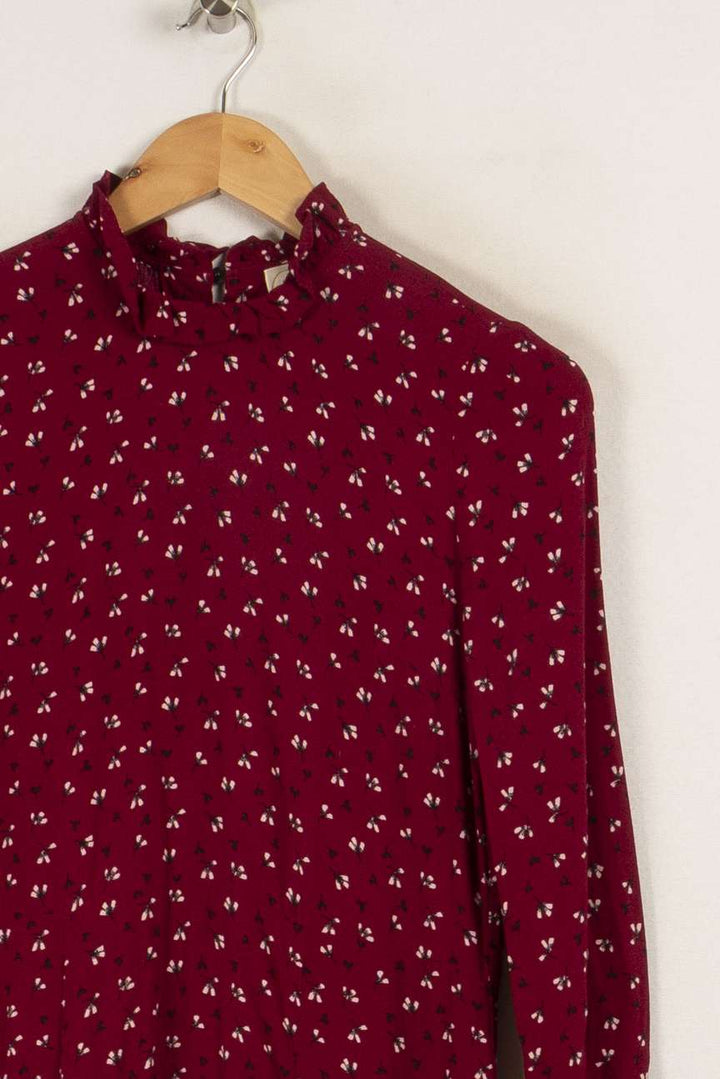 Robe bordeaux à motifs - Taille XS/34