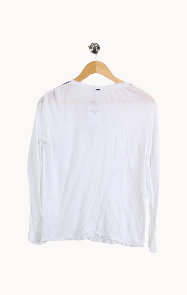 Henley Blanc - Taille XS/34 de la marque IKKS | PARAD22442 - Vendu par Paradigme - Image 4