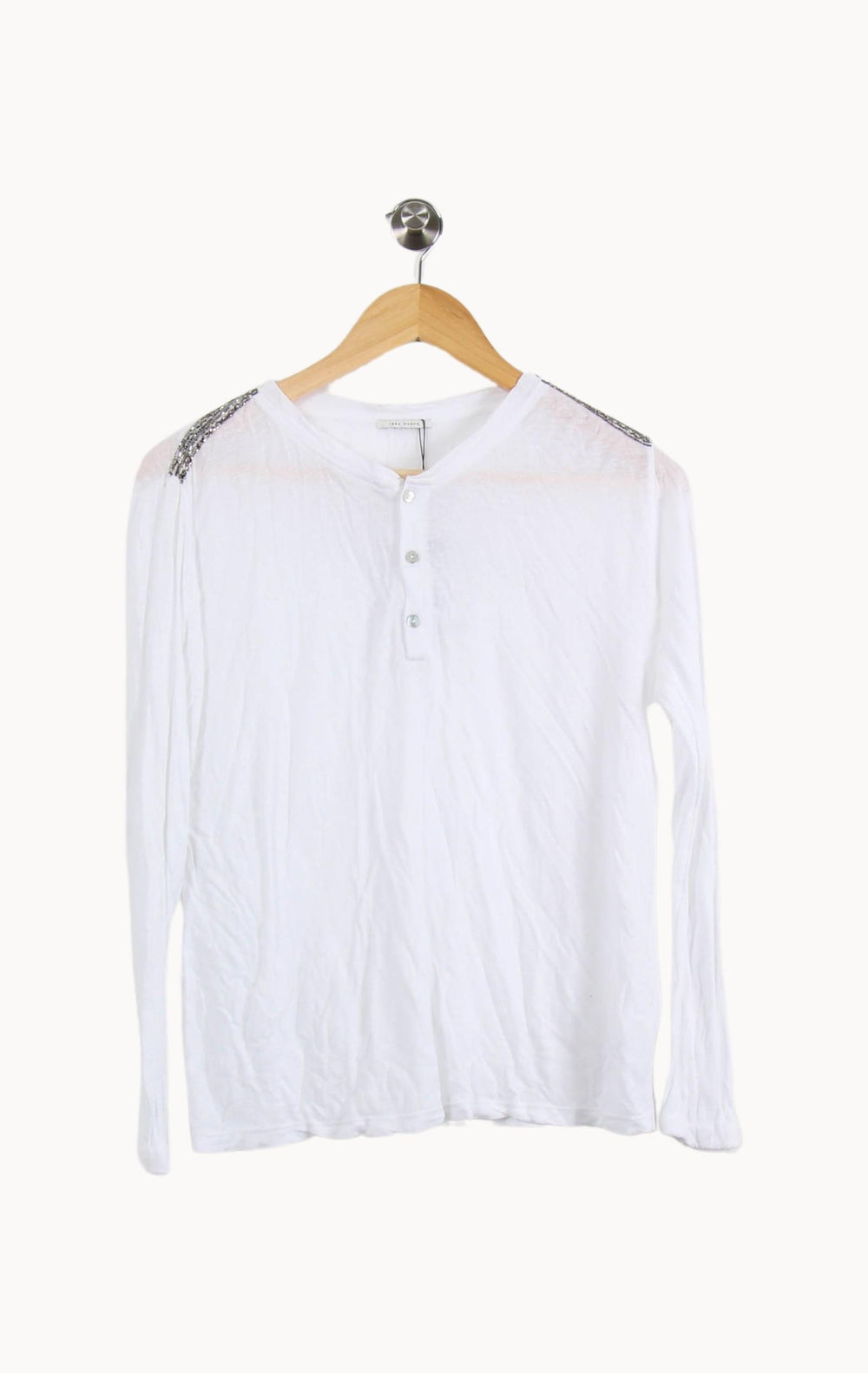 Henley Blanc - Taille XS/34 de la marque IKKS | PARAD22442 - Vendu par Paradigme - Image 2