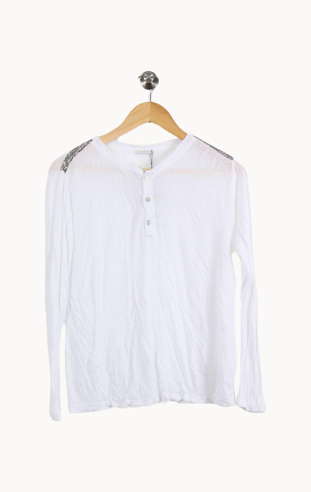 Henley Blanc - Taille XS/34 de la marque IKKS | PARAD22442 - Vendu par Paradigme - Image 2