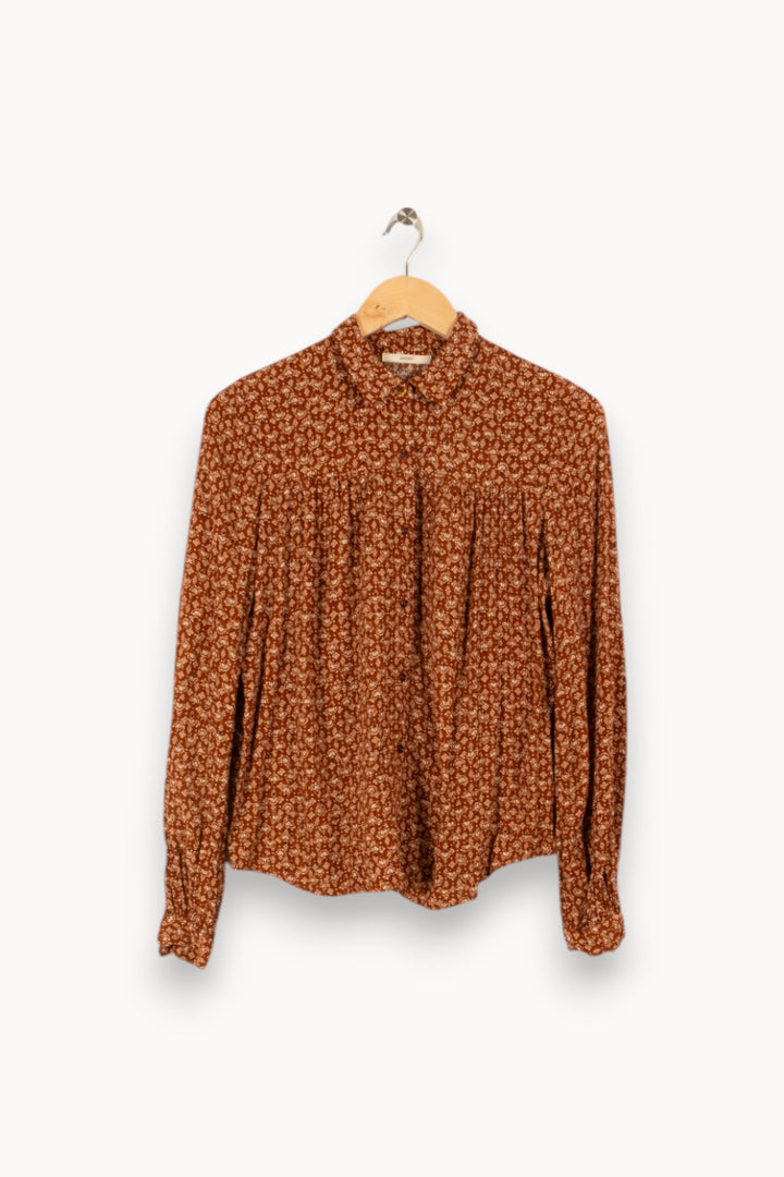 Chemise marron à motifs - Taille M/38