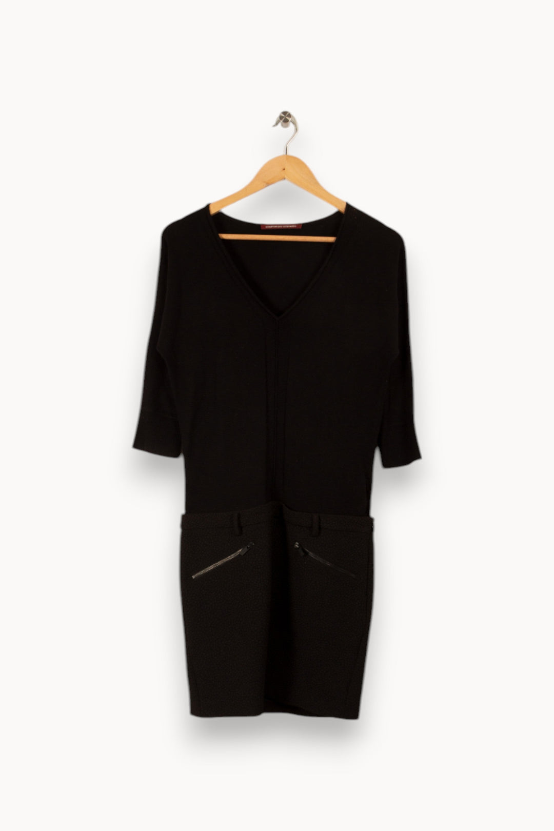 Robe noire bi-matière - Taille XS/34