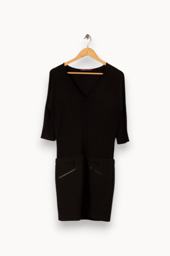 Robe noire bi-matière - Taille XS/34
