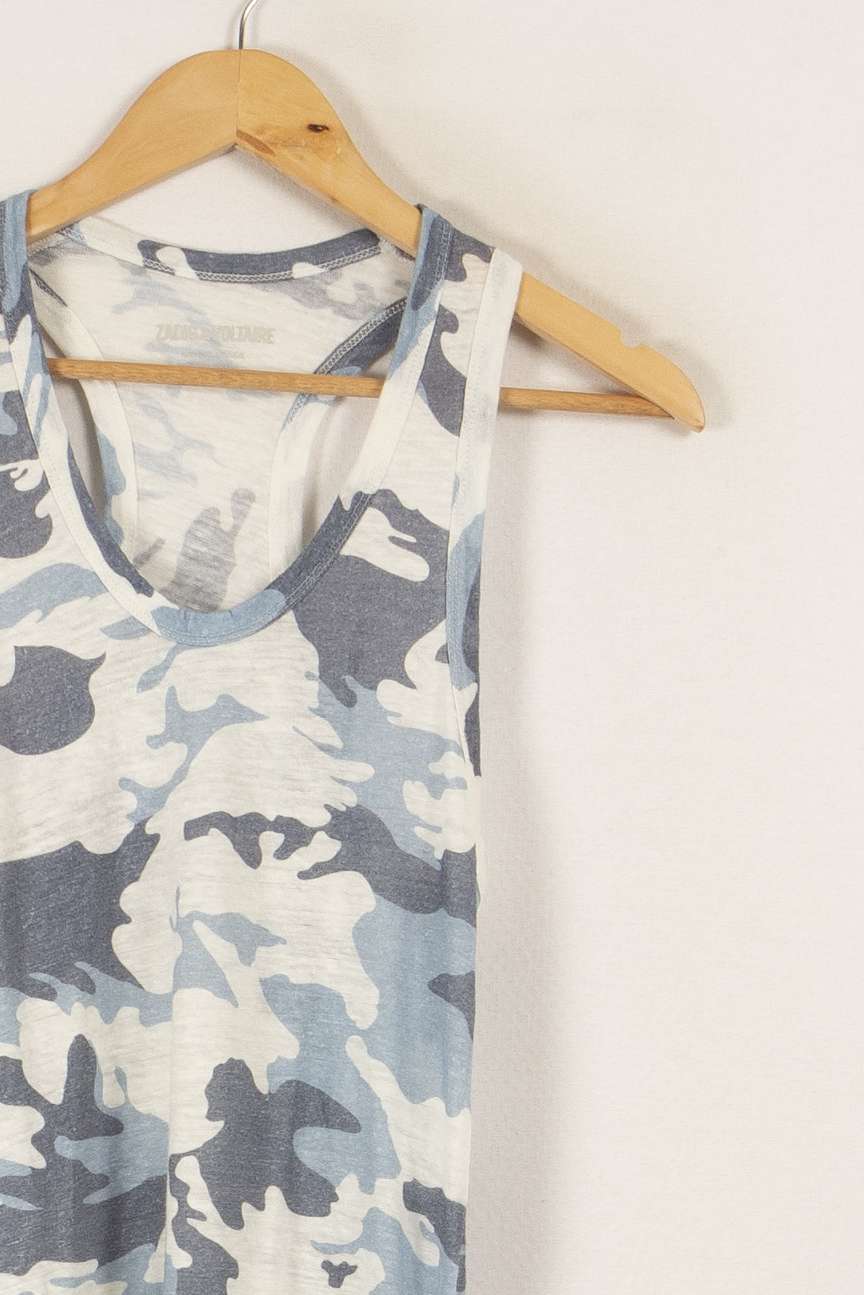 Débardeur militaire bleu et blanc - Taille XS/34