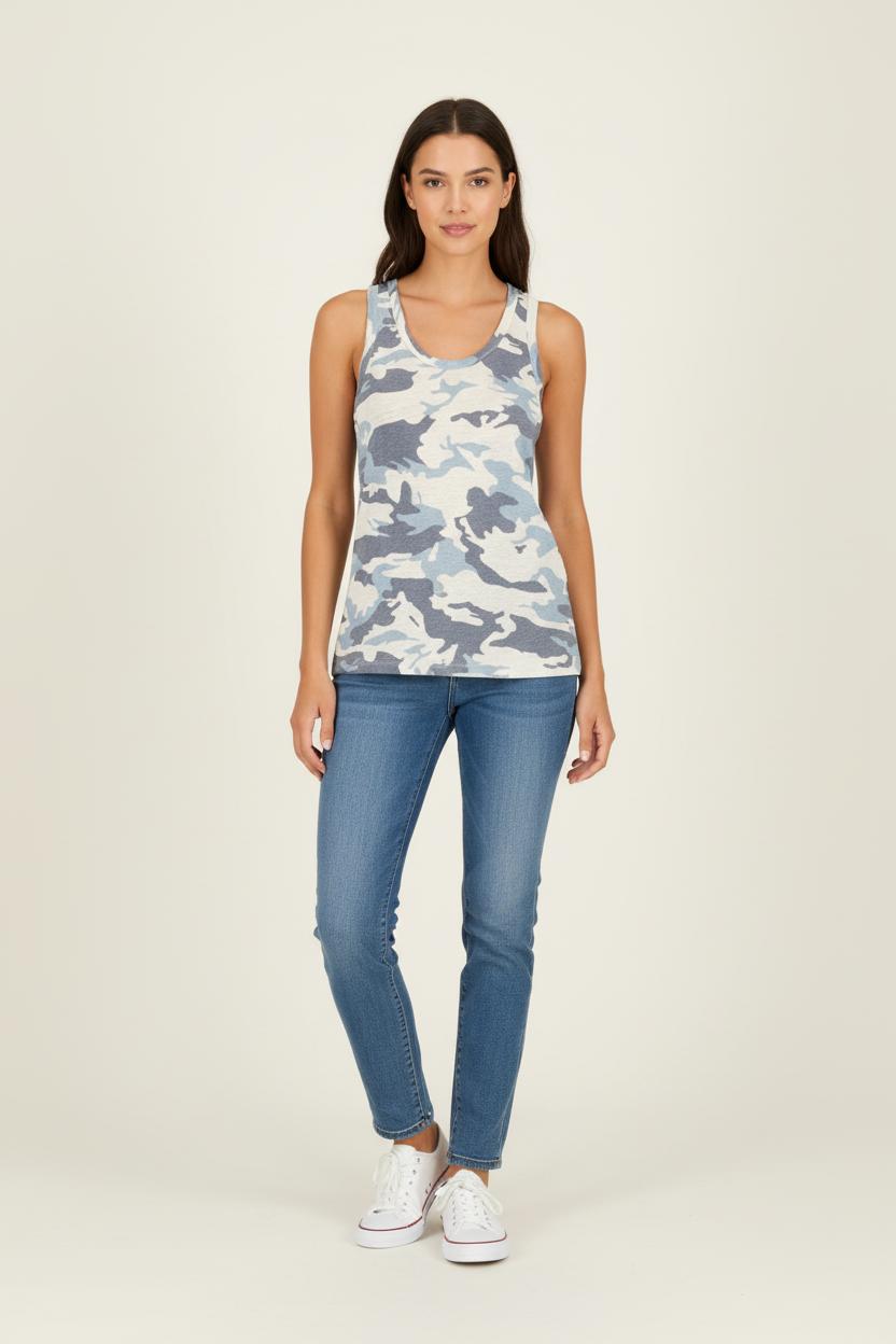 Débardeur militaire bleu et blanc - Taille XS/34
