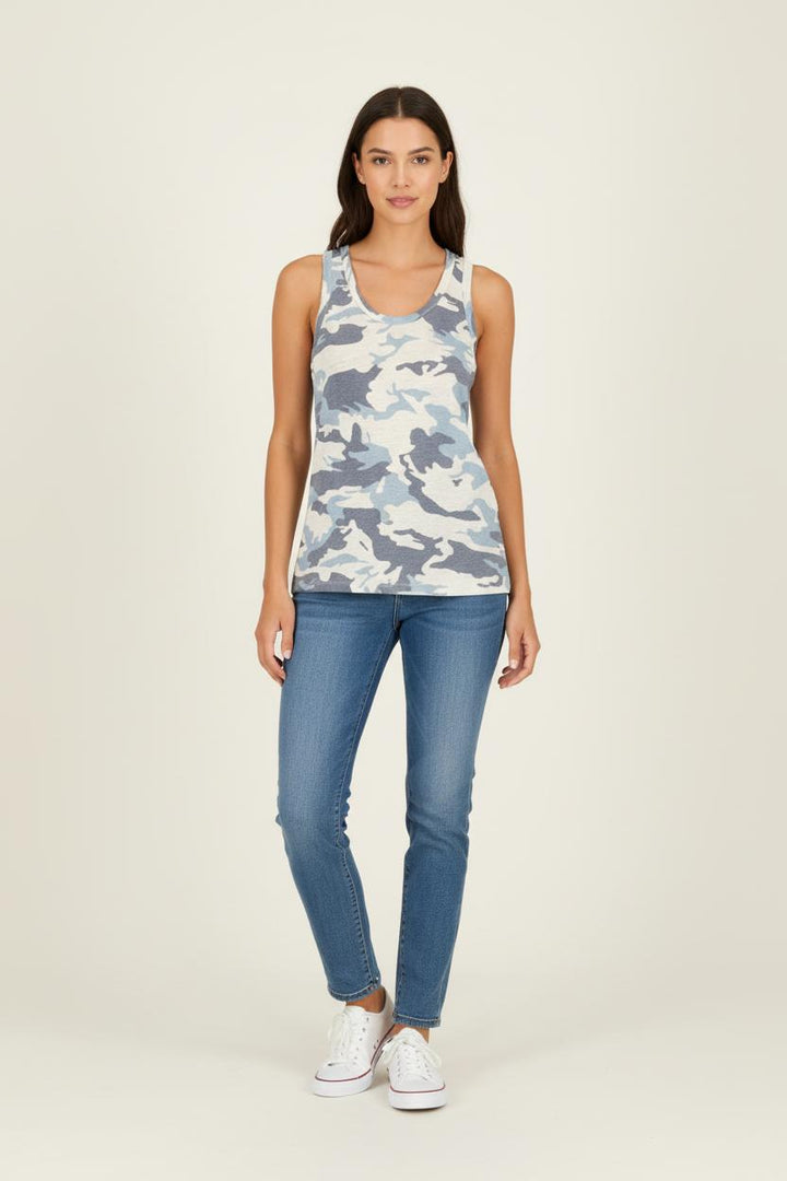 Débardeur militaire bleu et blanc - Taille XS/34