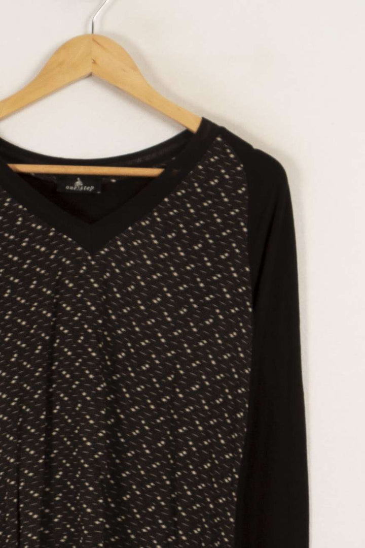 Blouse noire à motifs - Taille XS/34