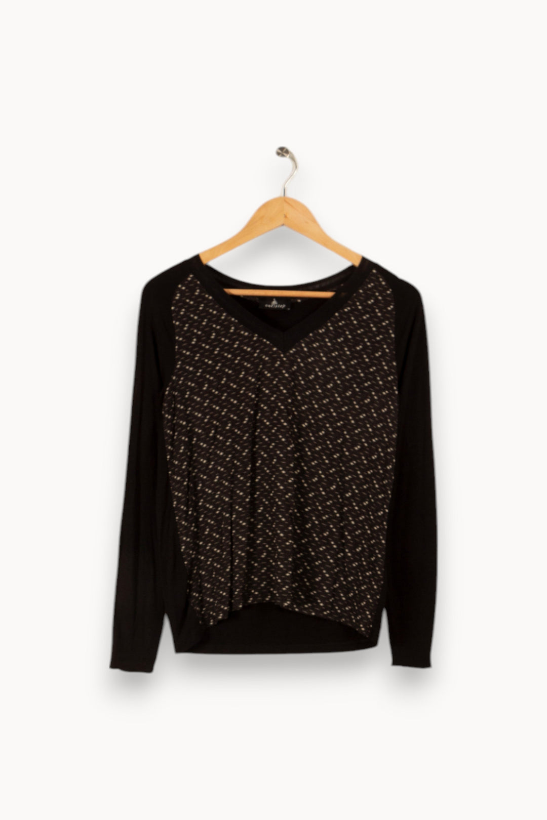 Blouse noire à motifs - Taille XS/34