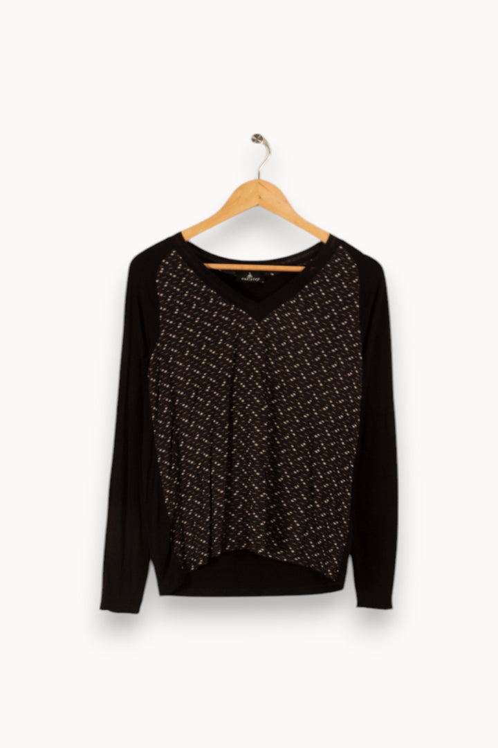 Blouse noire à motifs - Taille XS/34