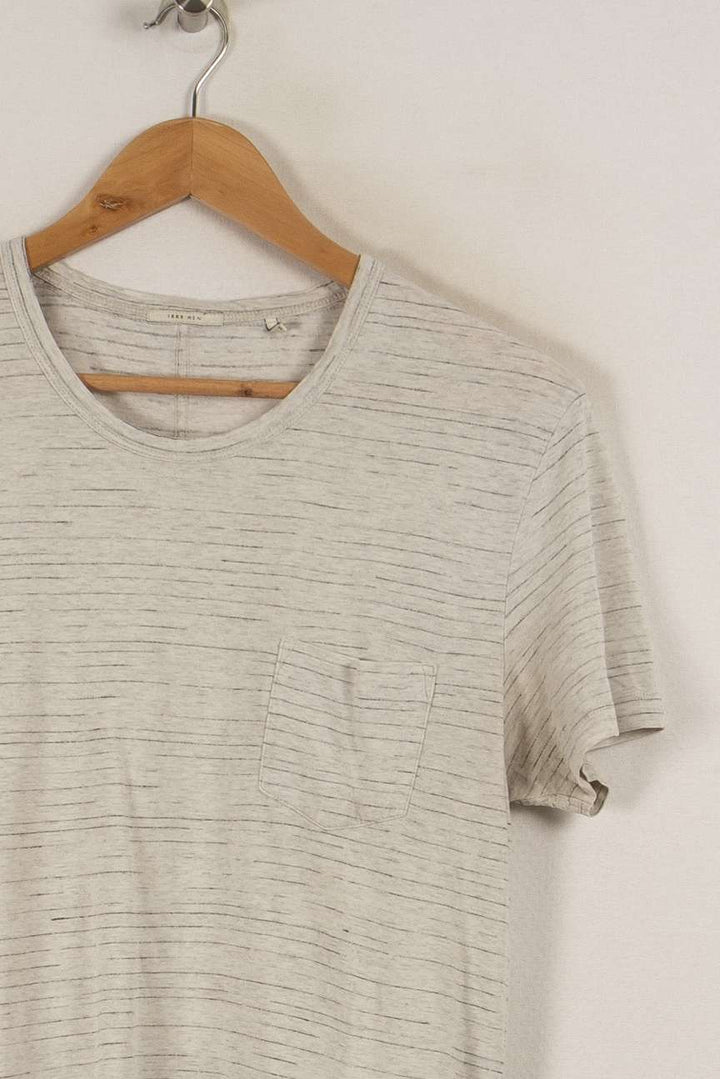 T-shirt gris rayé - Taille M/38