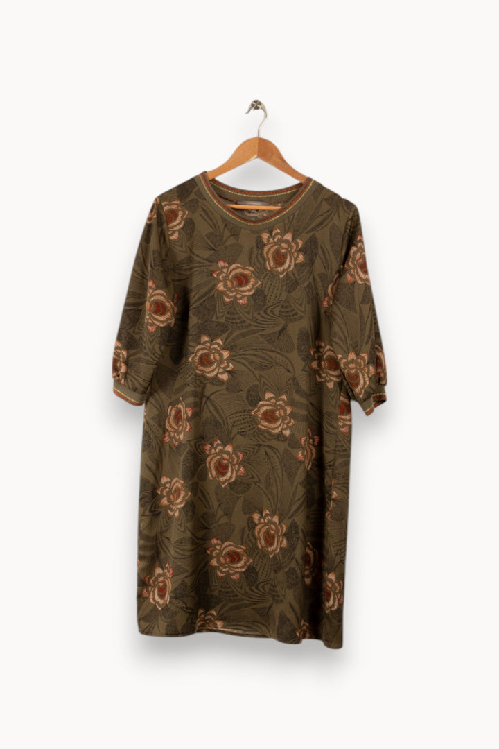 Robe verte à motifs - Taille XL/42