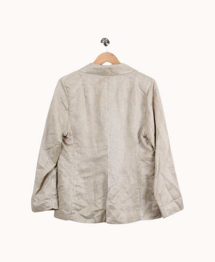 Blazer Beige à Rayures - Taille XL/42 de la marque La Fée Maraboutée | PARAD22728 - Vendu par Paradigme - Image 4