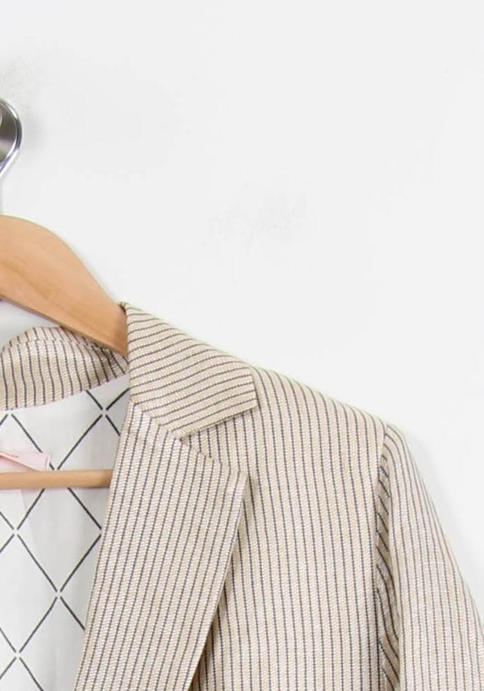 Blazer Beige à Rayures - Taille XL/42 de la marque La Fée Maraboutée | PARAD22728 - Vendu par Paradigme - Image 3