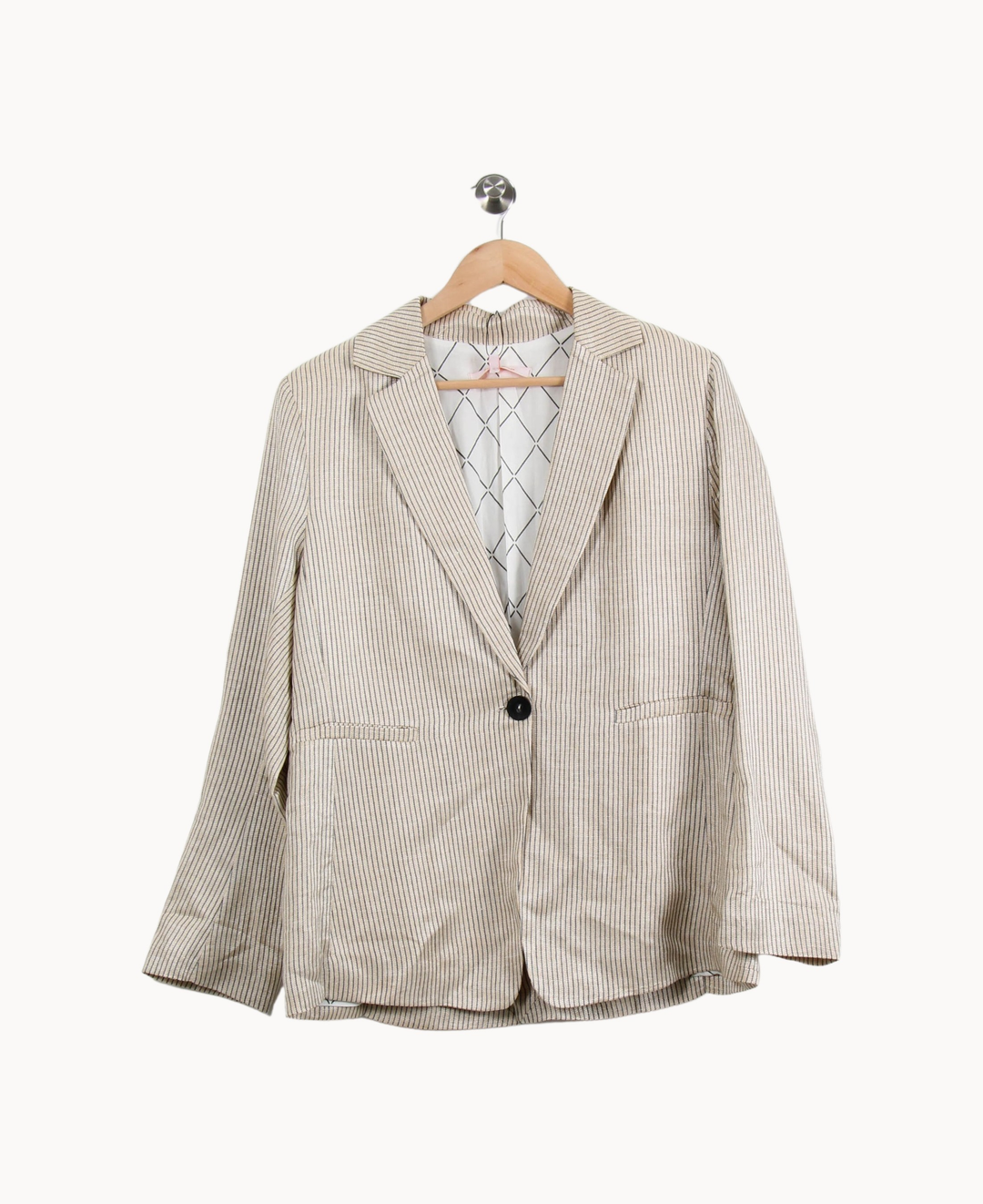 Blazer Beige à Rayures - Taille XL/42 de la marque La Fée Maraboutée | PARAD22728 - Vendu par Paradigme - Image 2