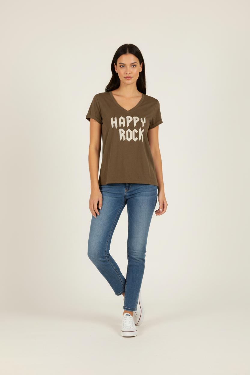 T-shirt vert kaki - Taille S/36