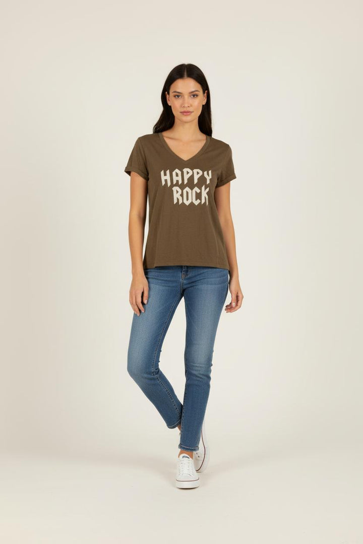 T-shirt vert kaki - Taille S/36
