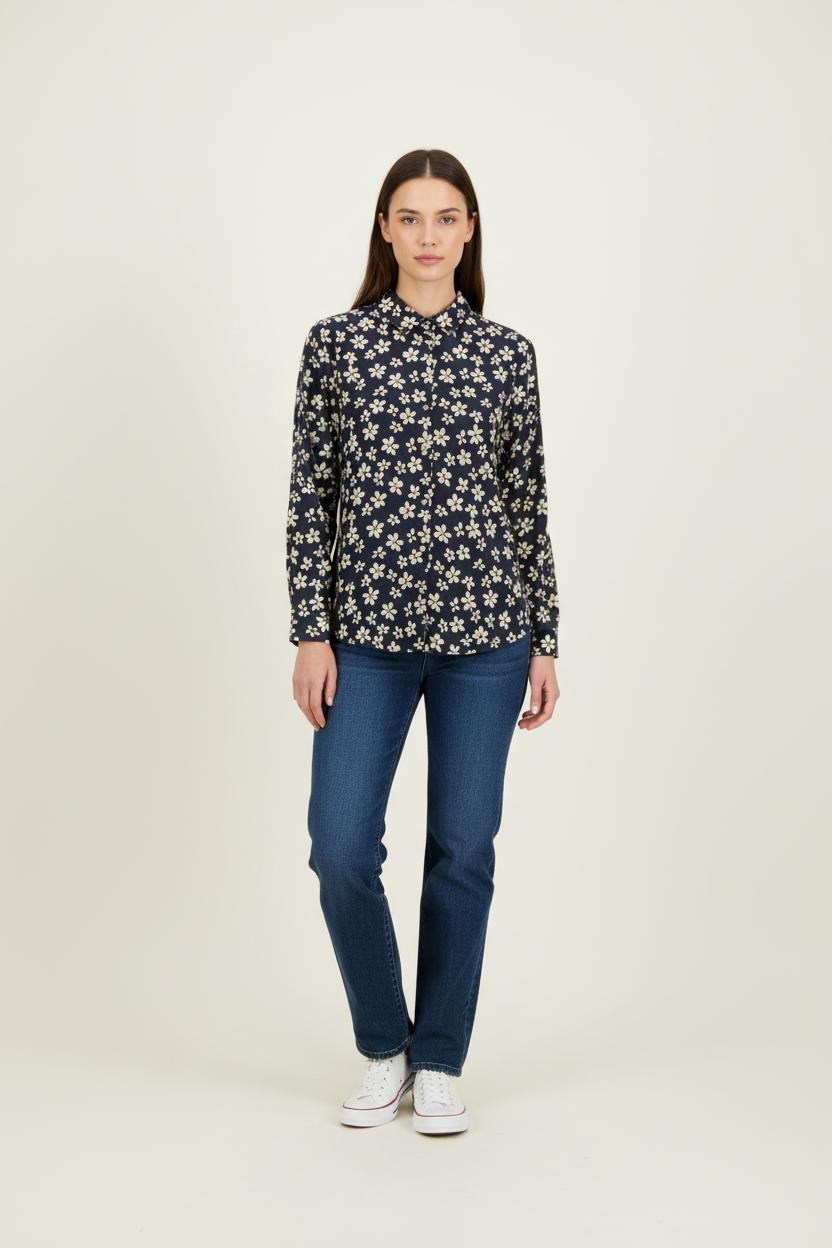 Chemise bleue à motifs - Taille XS/34