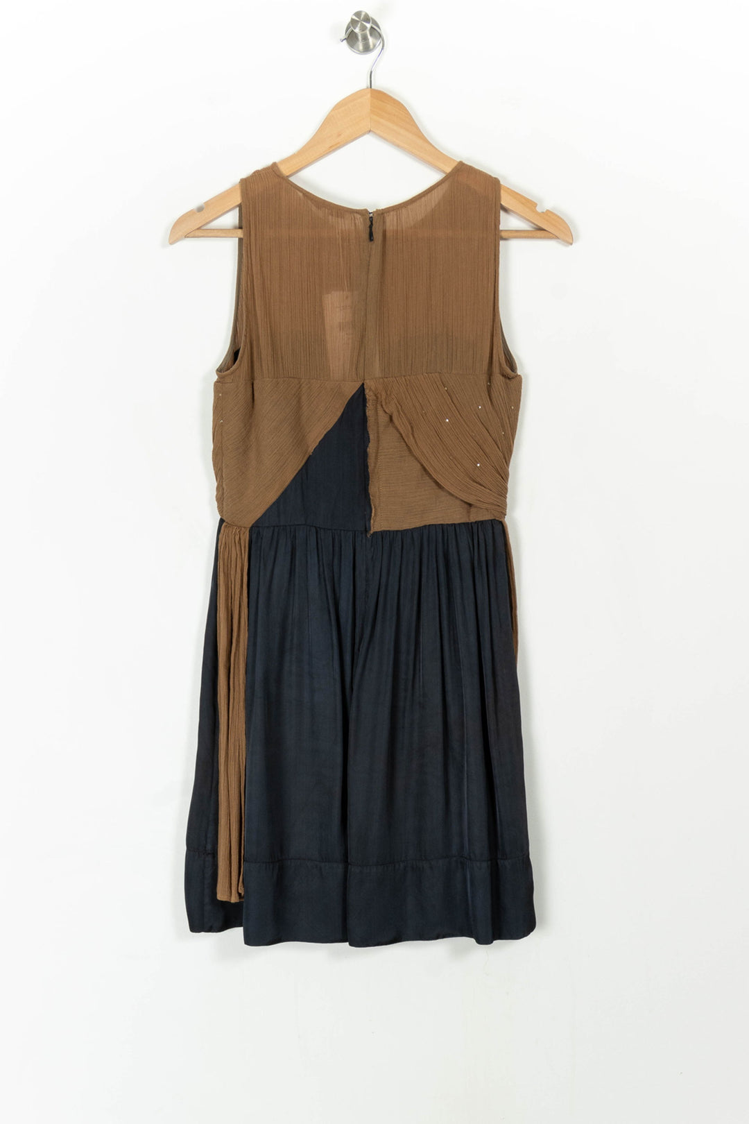 Robe Courte Marron et Noire - Taille S/36 de la marque Maje | PARAD22883 - Vendu par Paradigme - Image 4