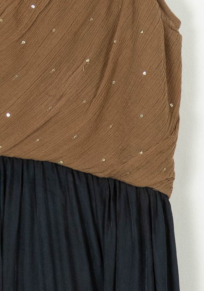 Robe Courte Marron et Noire - Taille S/36 de la marque Maje | PARAD22883 - Vendu par Paradigme - Image 3