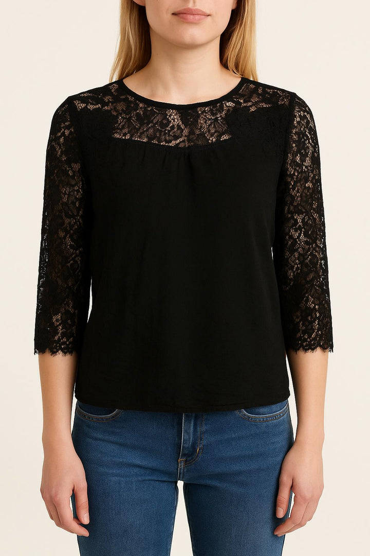 Blouse Dentelle Noire - Taille S/36 de la marque Sézane | PARAD22893 - Vendu par Paradigme - Image 1