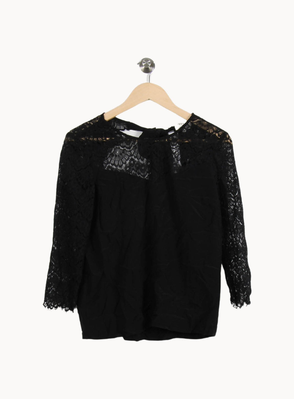 Blouse Dentelle Noire - Taille S/36 de la marque Sézane | PARAD22893 - Vendu par Paradigme - Image 2