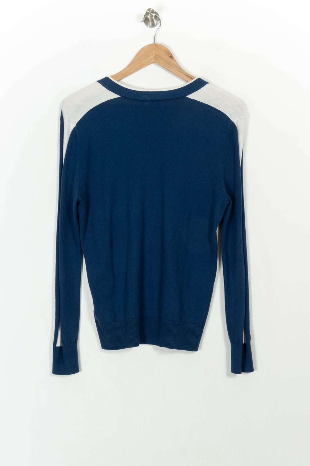 Pull Col V Bleu et Blanc - Taille S/36 de la marque Ekyog | PARAD22934 - Vendu par Paradigme - Image 4