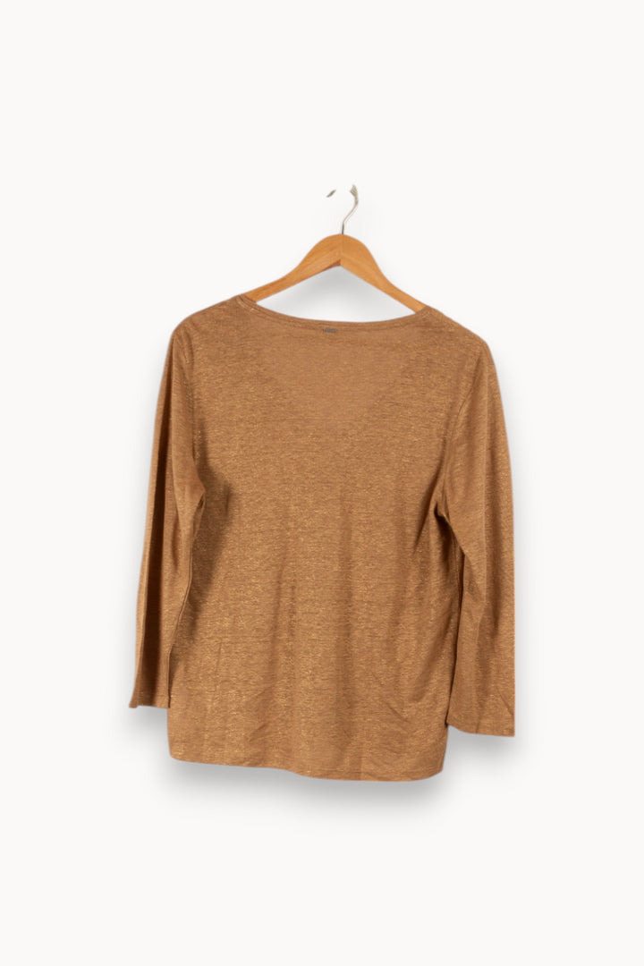 T-shirt manches longues marron brillant - Taille M/38