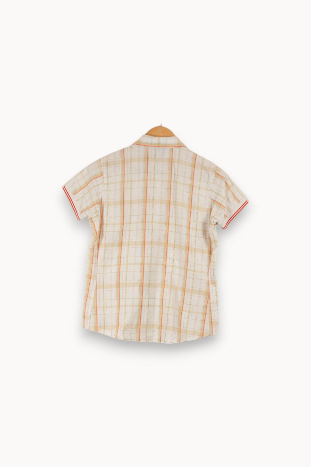 Chemise blanche à rayures bleues, rouges et jaunes - Taille L/40