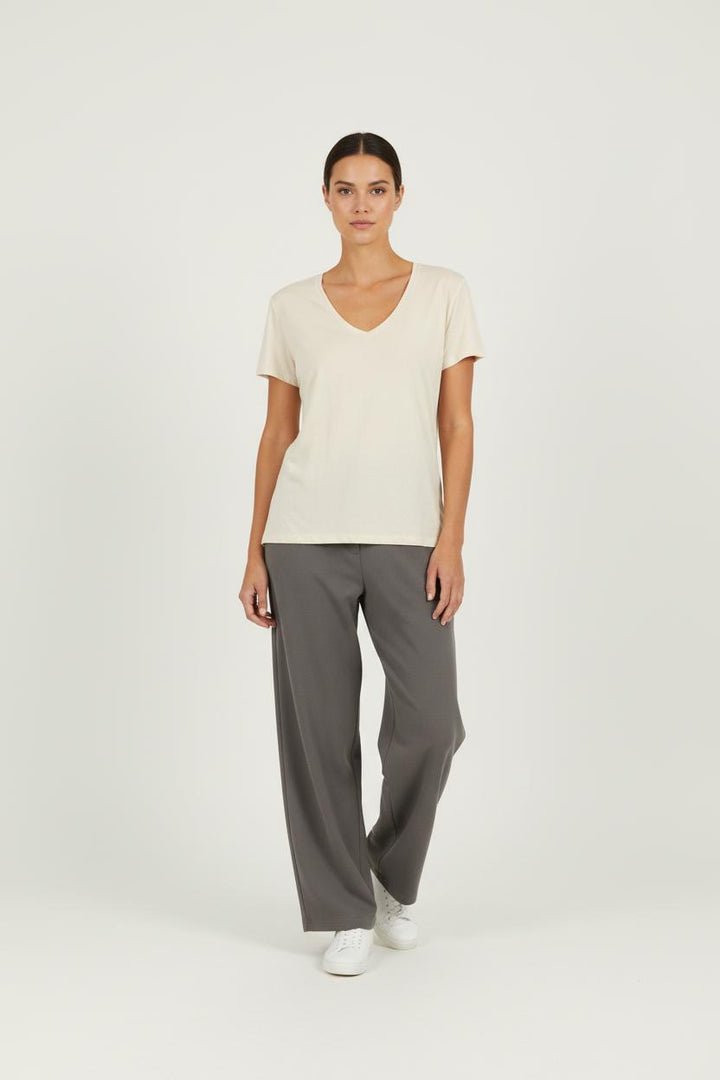 T-shirt beige à motifs - Taille XS/34