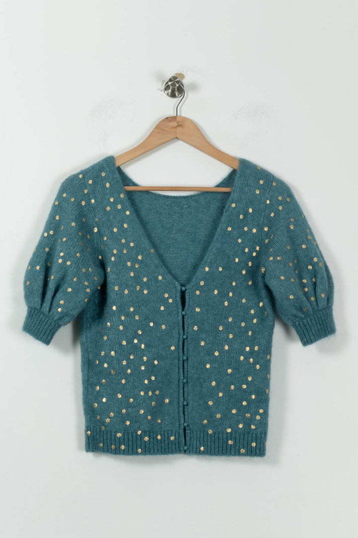 Pull Bleu et Doré - Taille S/36 de la marque Sézane | PARAD22967 - Vendu par Paradigme - Image 4