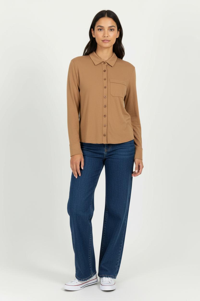 Chemise Beige - Taille L/40 de la marque Caroll | PARAD23071 - Vendu par Paradigme - Image 1