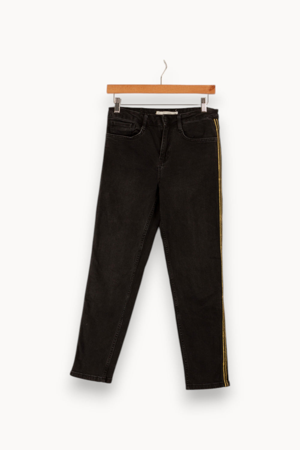 Jean noir avec détails jaunes - Taille S/36