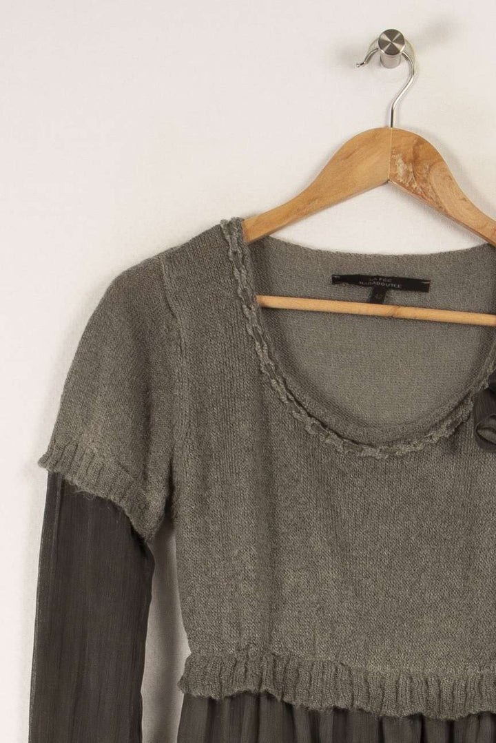 Robe grise bi-matière - Taille XL/42