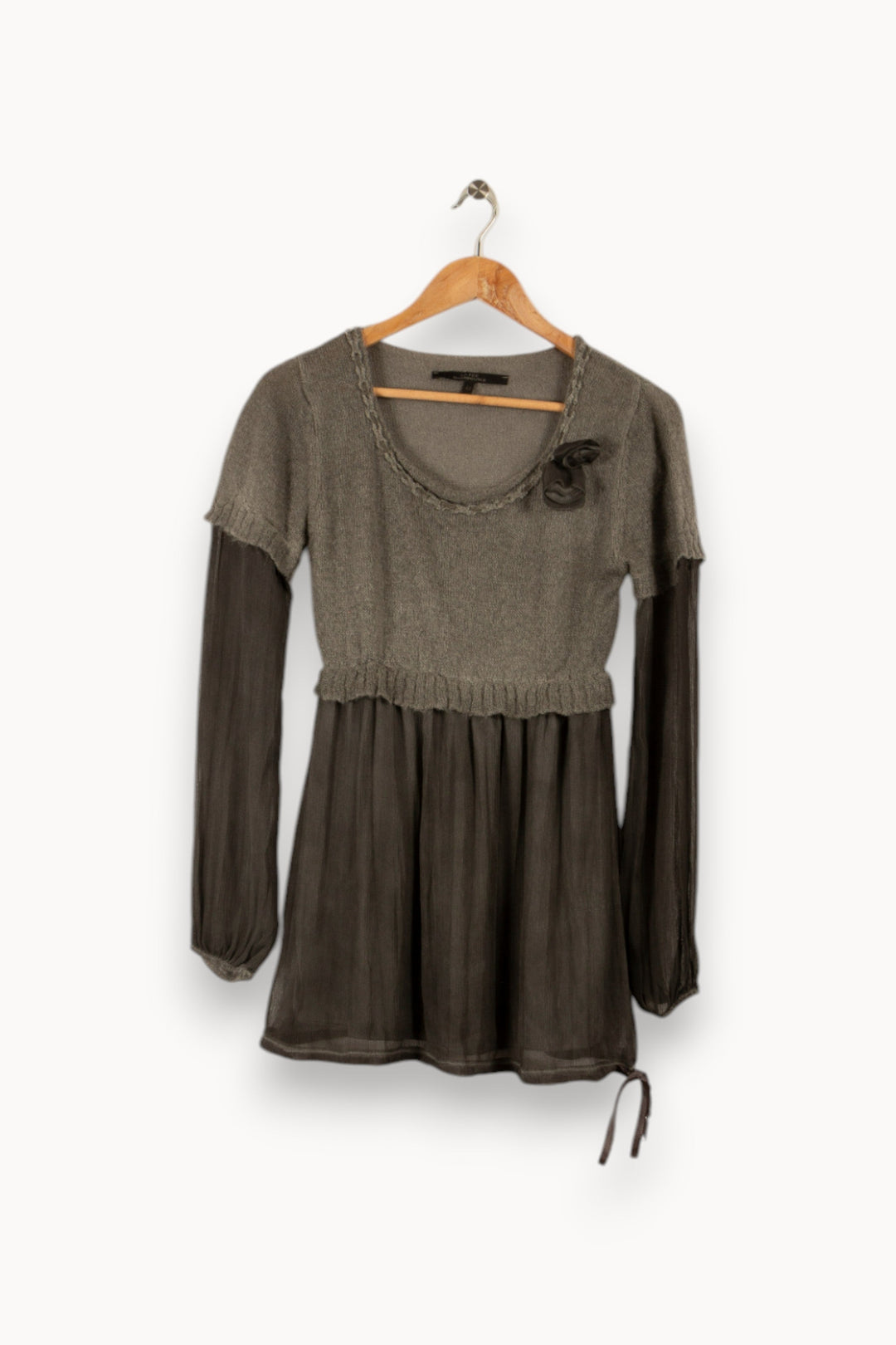 Robe grise bi-matière - Taille XL/42