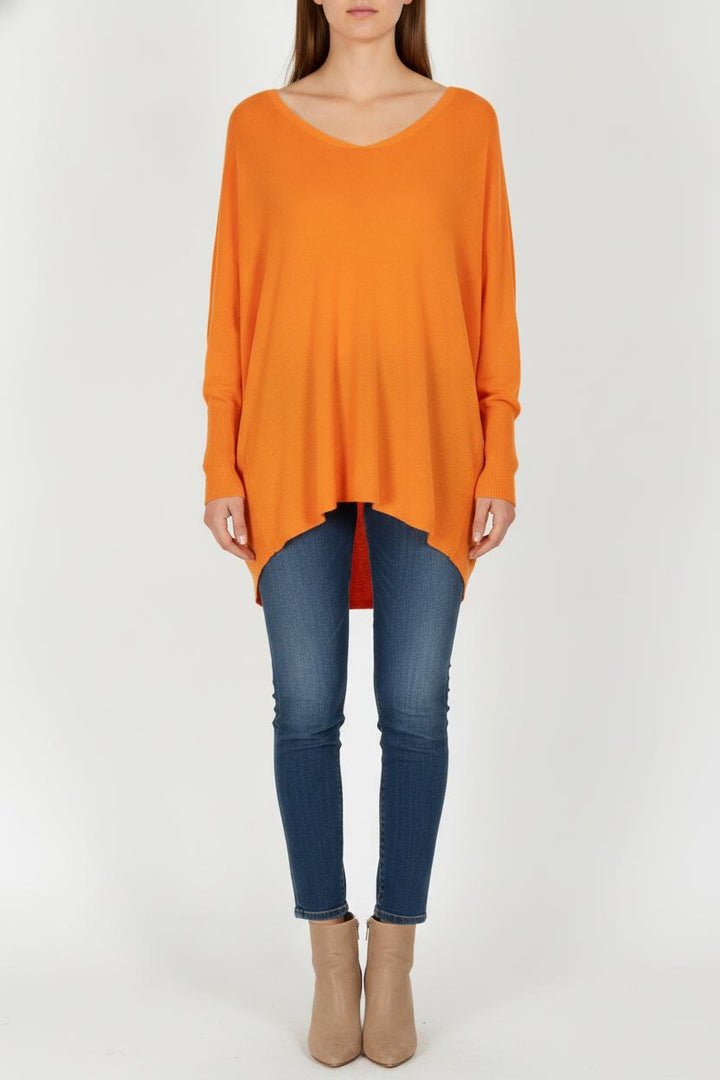Pull Col V Orange - Taille S/36 de la marque Maison Montagut | PARAD23157 - Vendu par Paradigme - Image 1