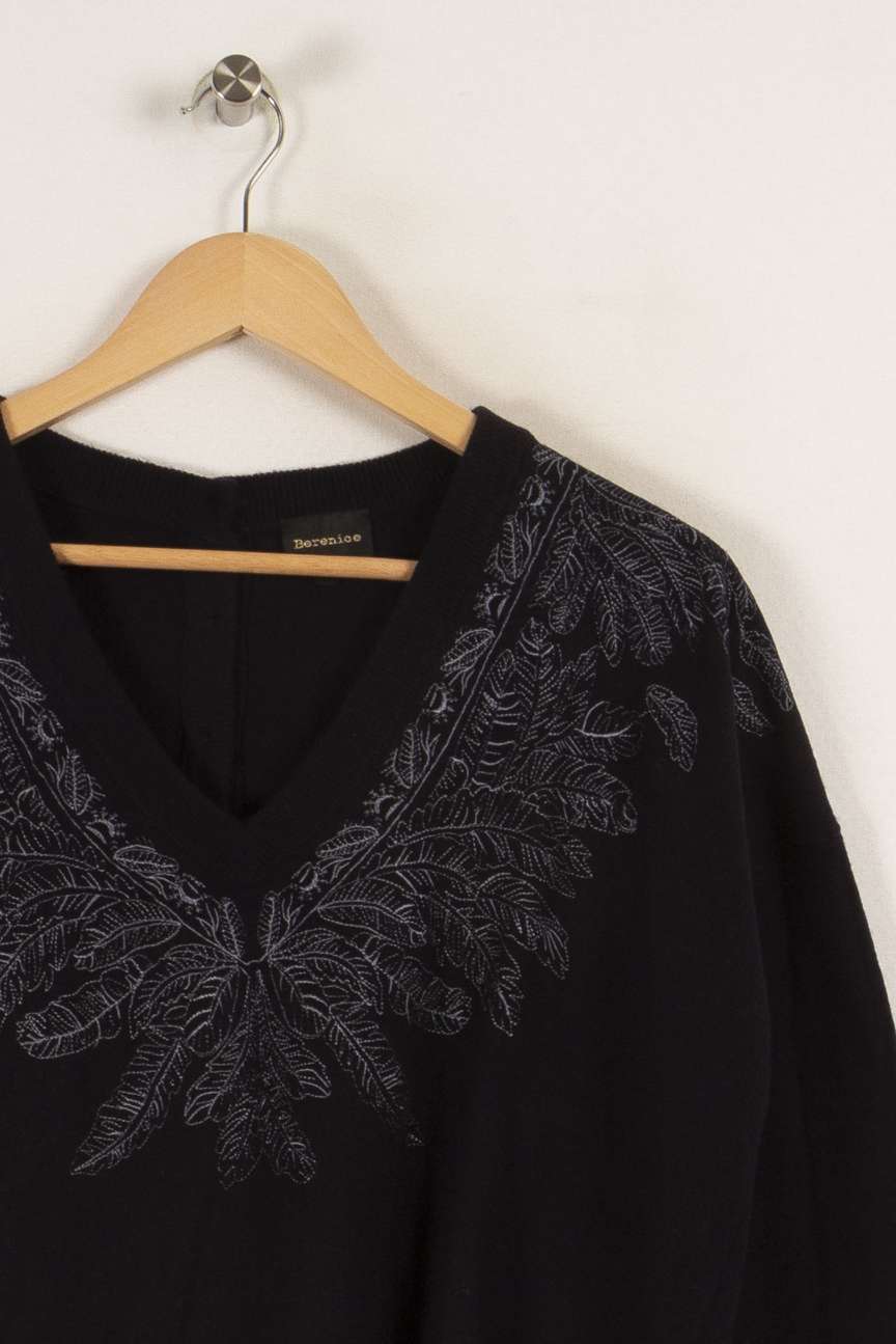 Pull bleu nuit avec motifs - Taille L/40