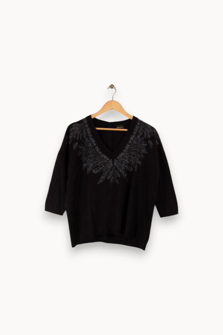 Pull bleu nuit avec motifs - Taille L/40