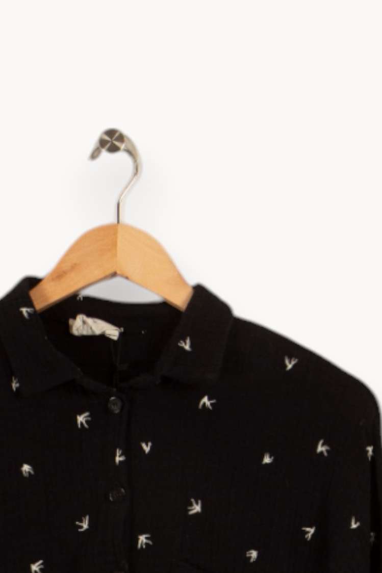 Chemise noire à motifs - Taille S/36